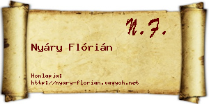 Nyáry Flórián névjegykártya